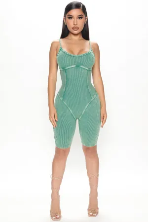 Always Reliable Ribbed Romper - Green