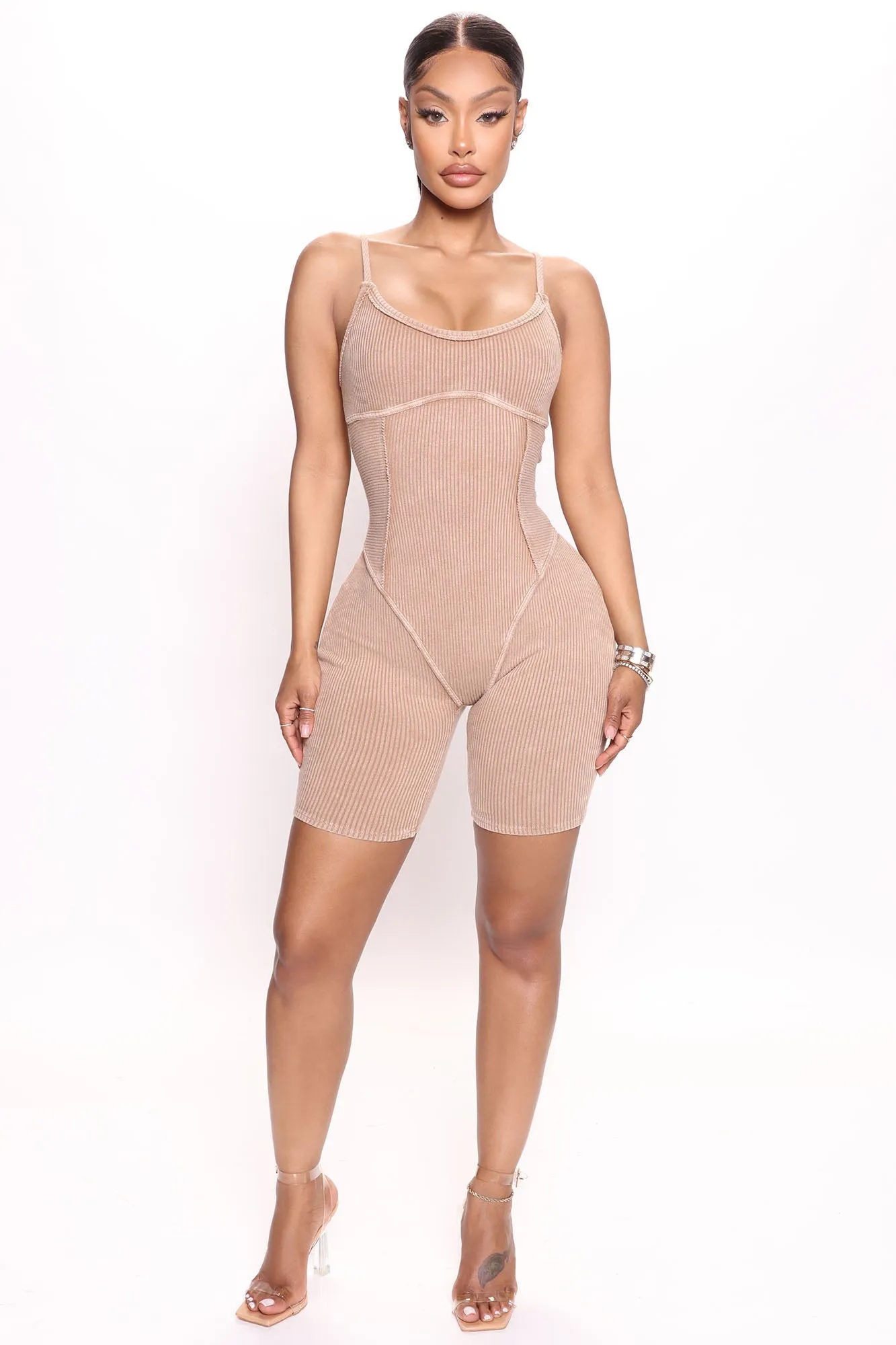Always Reliable Ribbed Romper - Mocha
