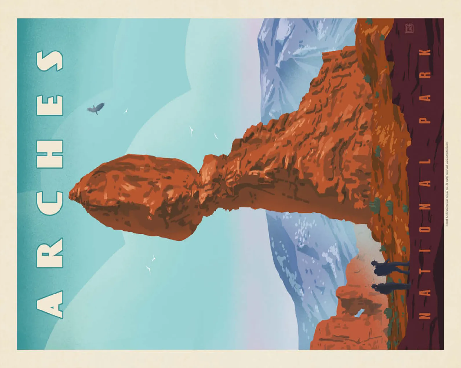 Arches National Park: Balanced Rock, Vintage Poster
