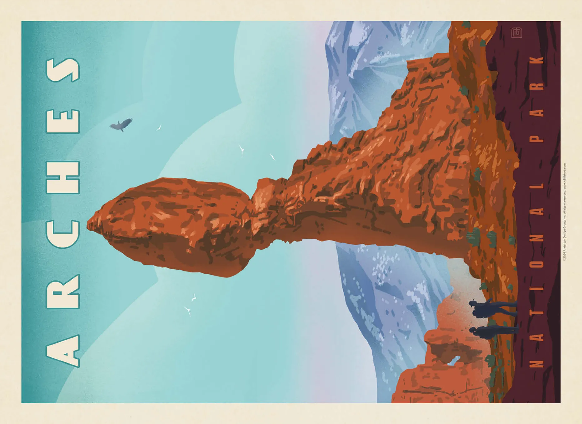 Arches National Park: Balanced Rock, Vintage Poster