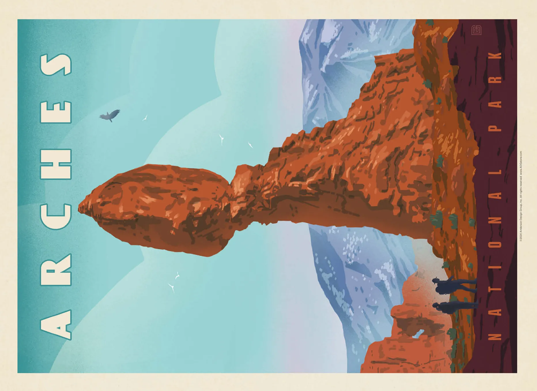Arches National Park: Balanced Rock, Vintage Poster