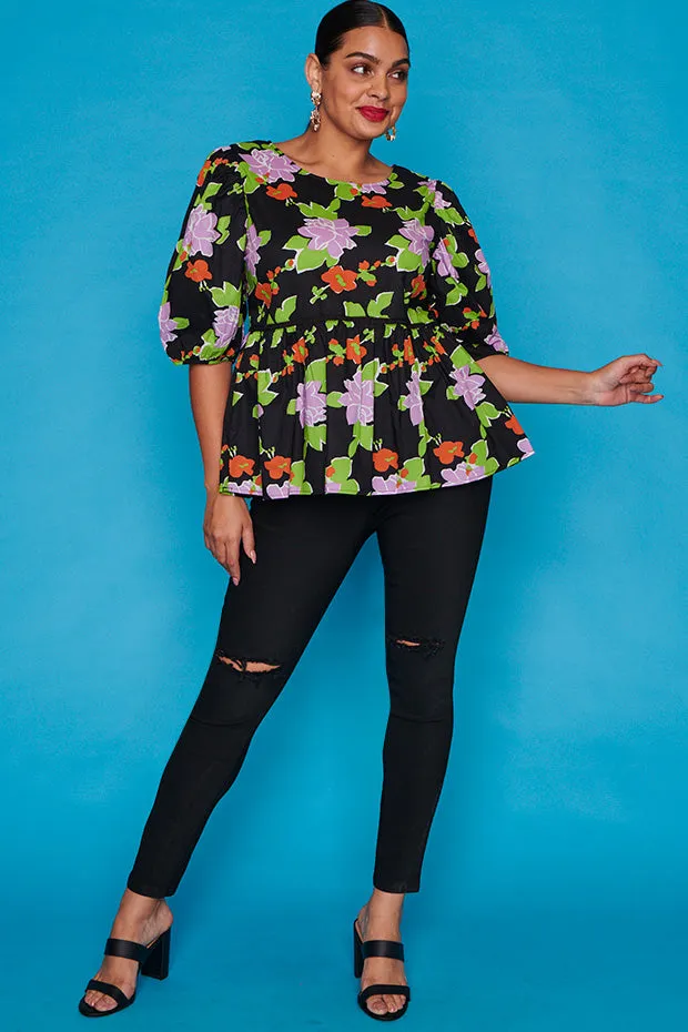 Atalanta Black Botanics Top
