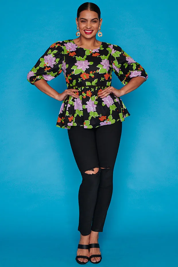 Atalanta Black Botanics Top