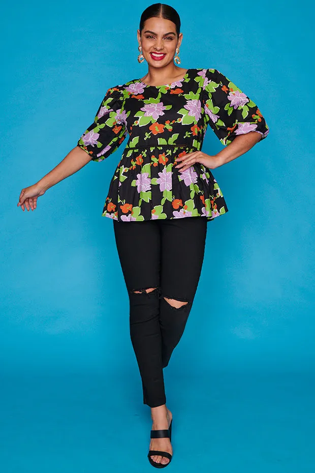 Atalanta Black Botanics Top