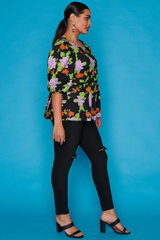 Atalanta Black Botanics Top