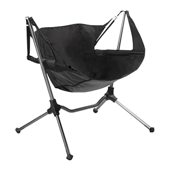 Black Aluminum Portable Outdoor Rocking Chair