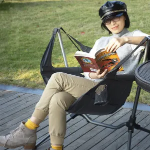 Black Aluminum Portable Outdoor Rocking Chair