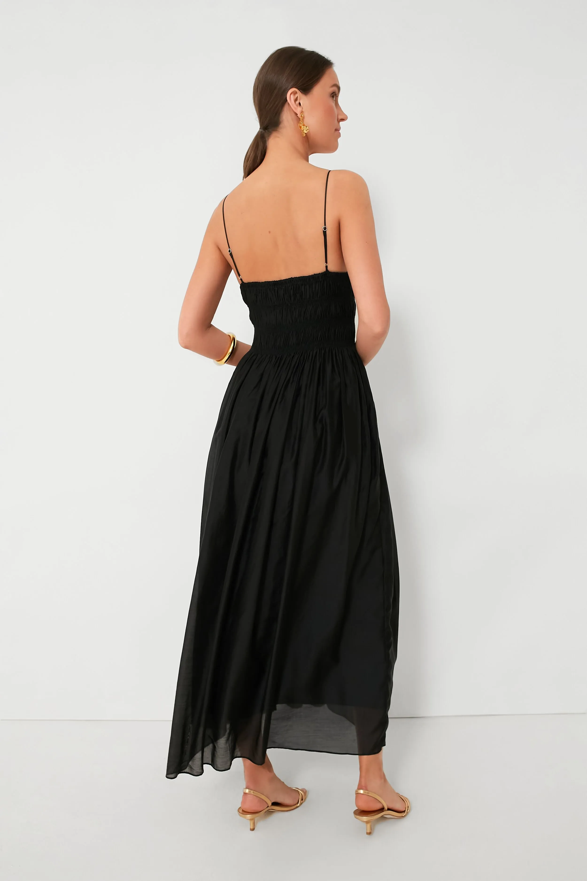 Black Sleeveless V-Neck Maxi Dress
