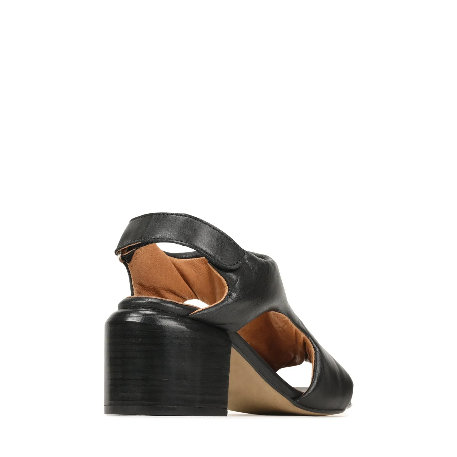 CHARICE LEATHER BLOCK HEEL SANDALS