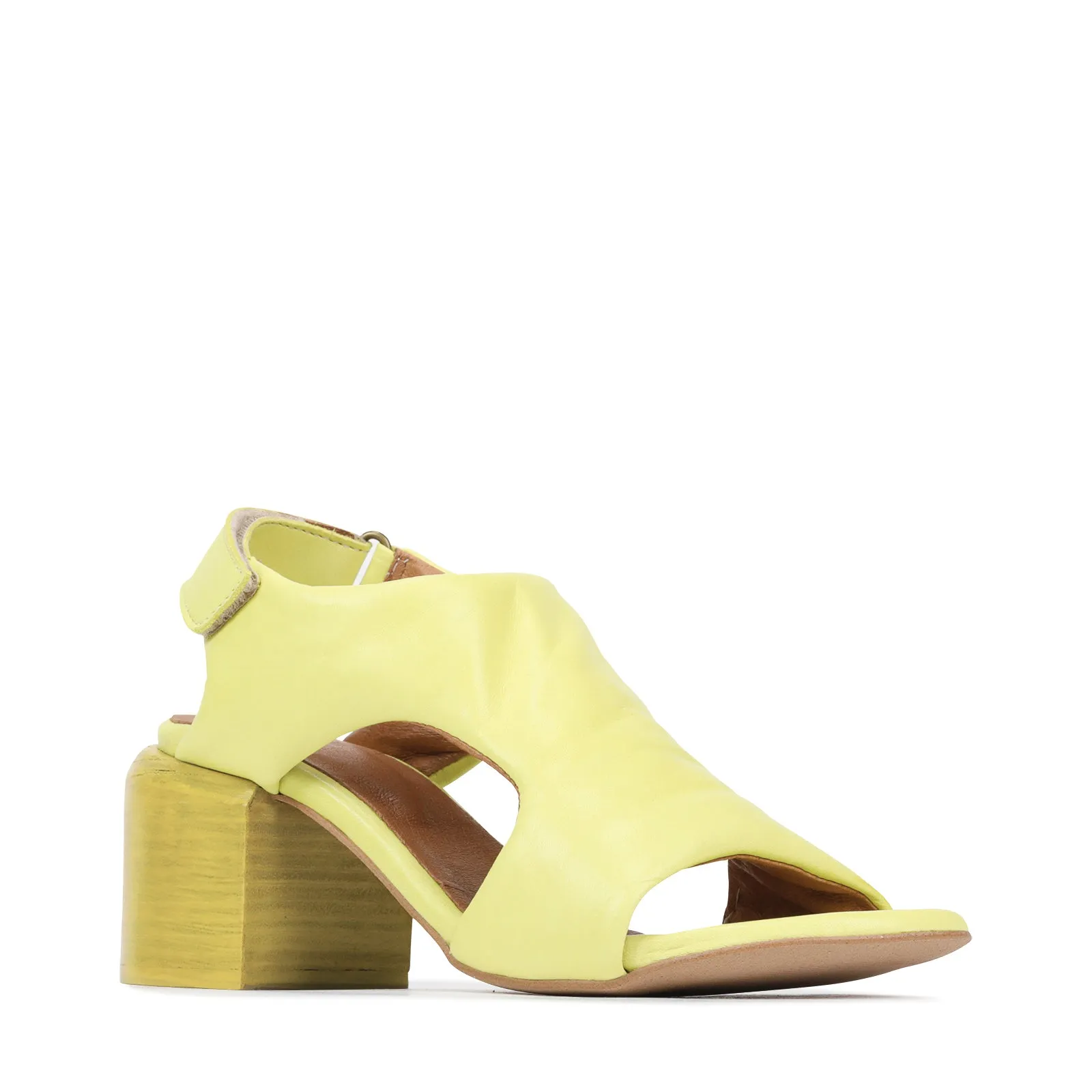 CHARICE LEATHER BLOCK HEEL SANDALS