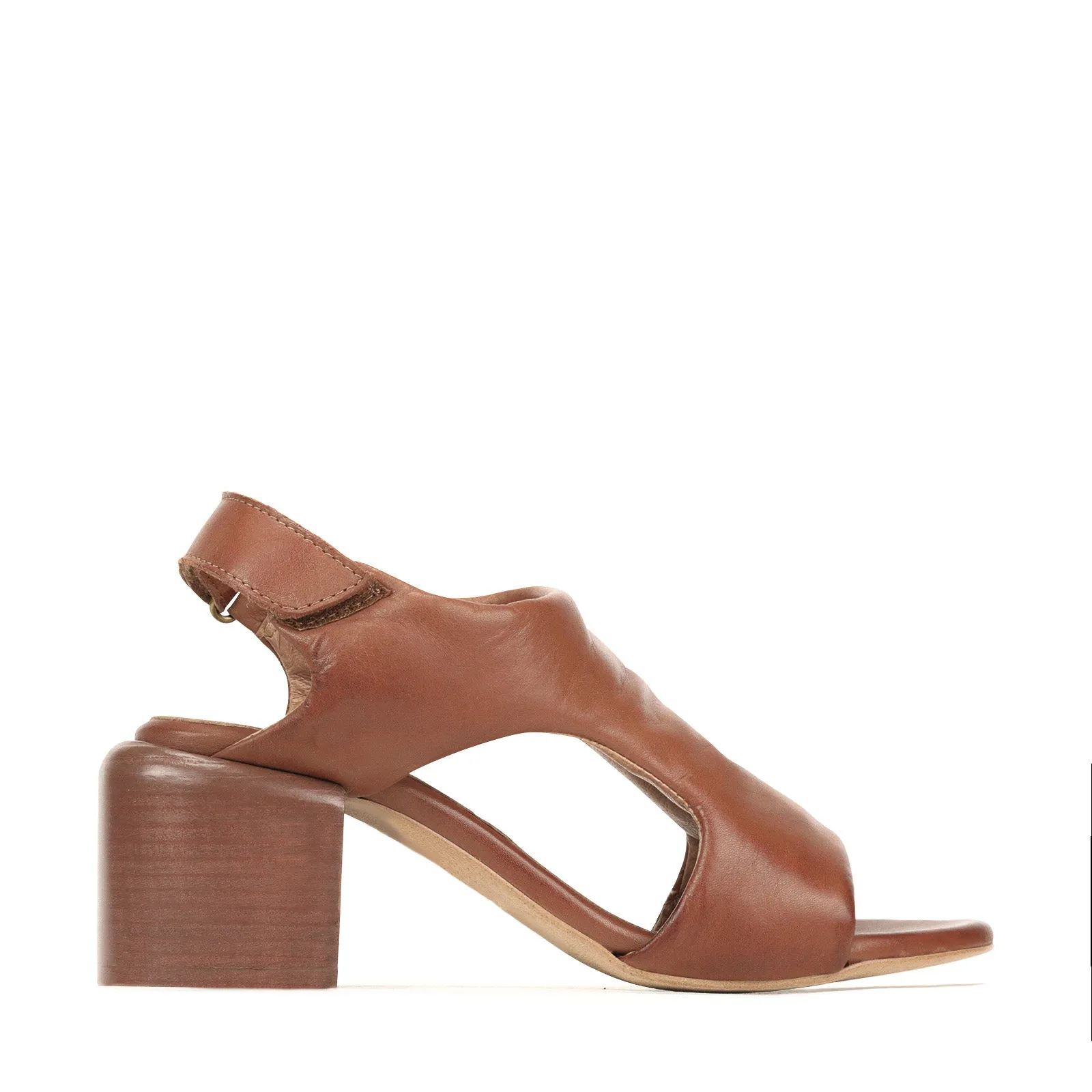 CHARICE LEATHER BLOCK HEEL SANDALS