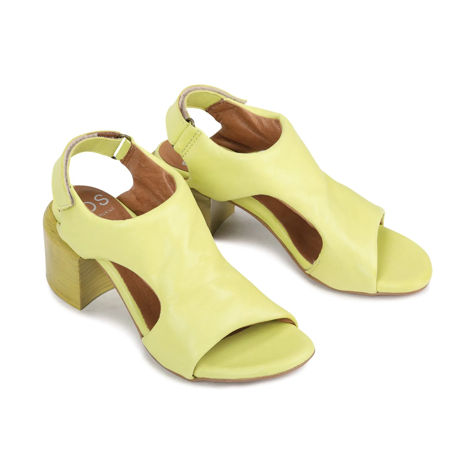 CHARICE LEATHER BLOCK HEEL SANDALS
