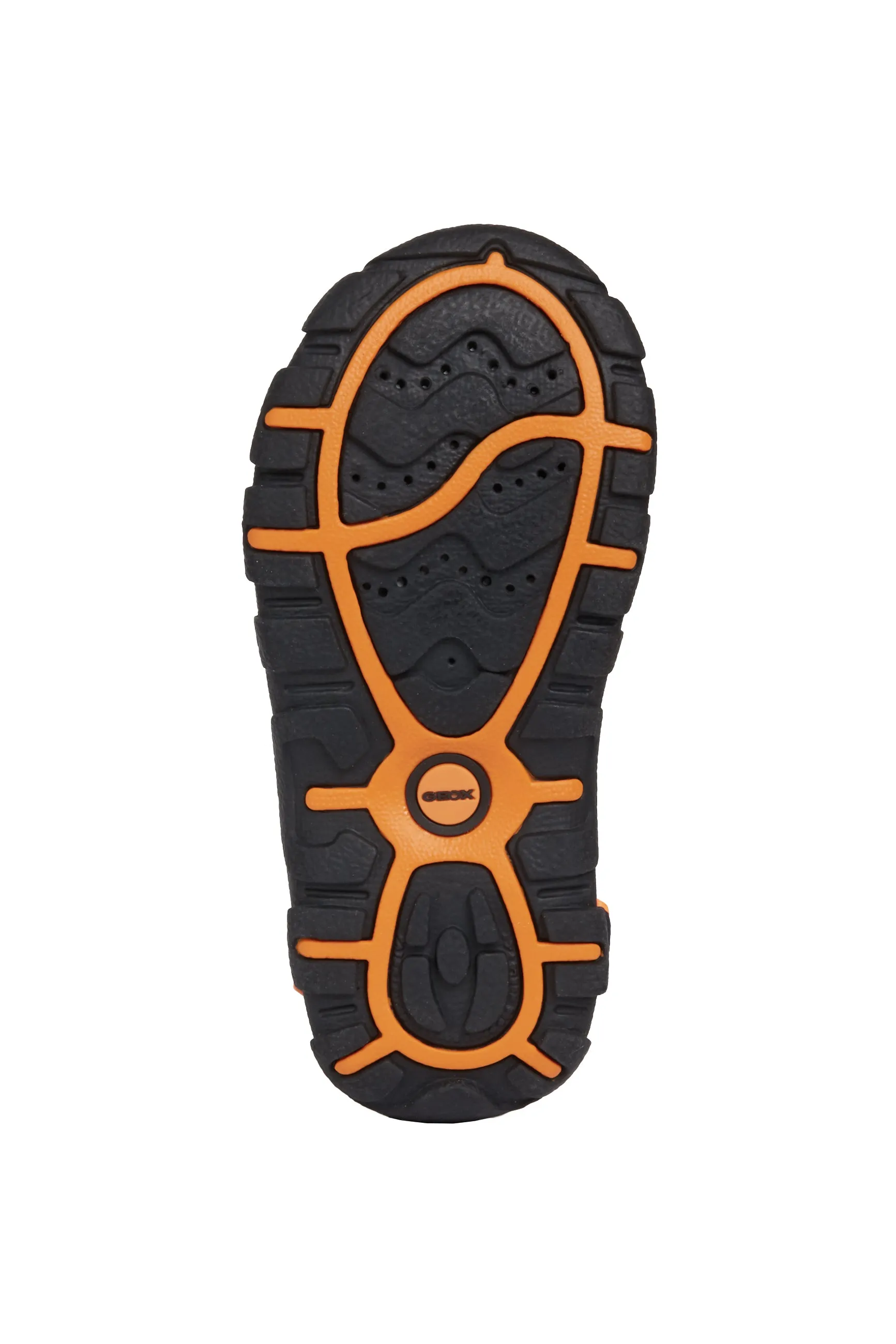 Geox Strada Boys Navy Fluorescent Orange Sandal