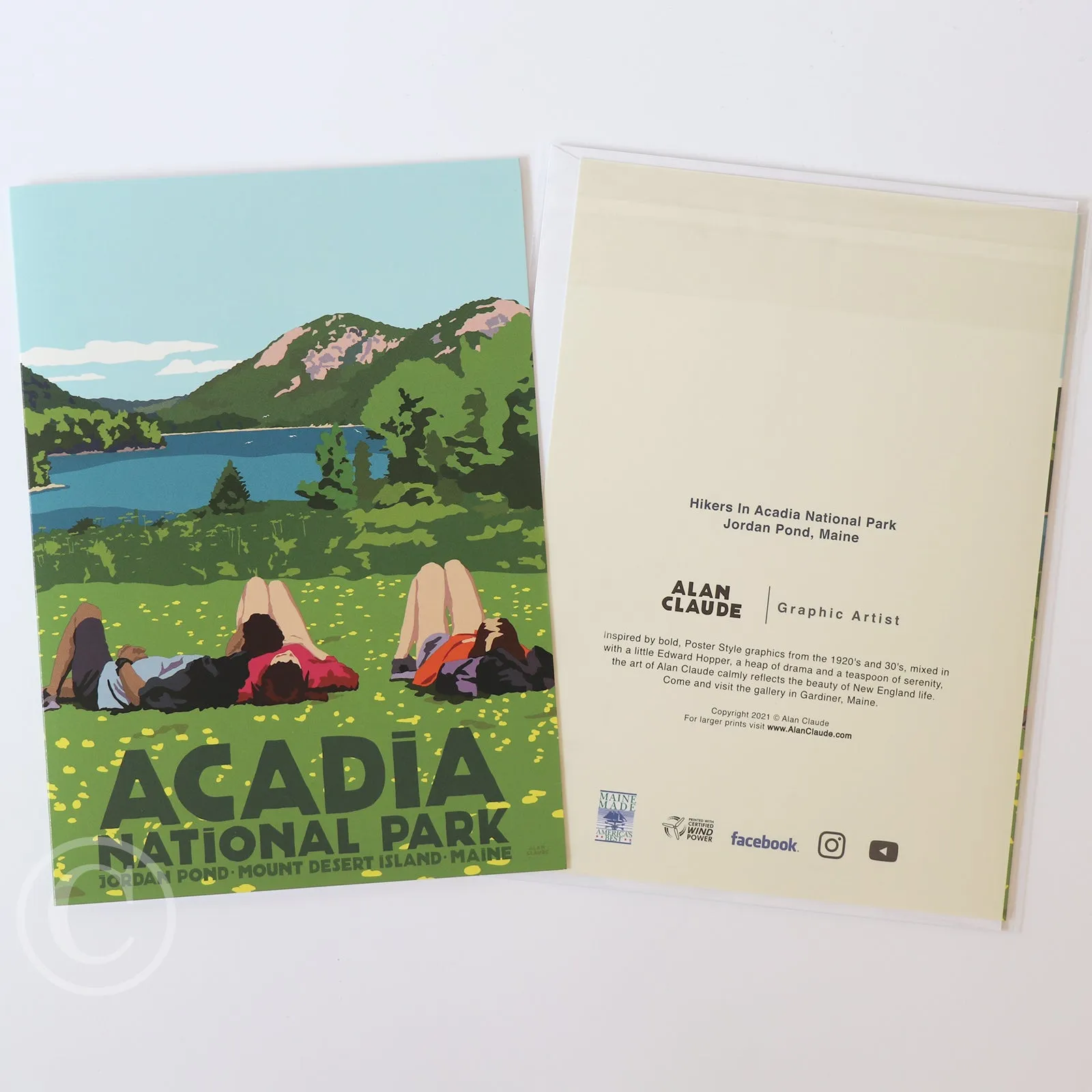 Hikers in Acadia National Park 5" x 7" Notecard - Maine