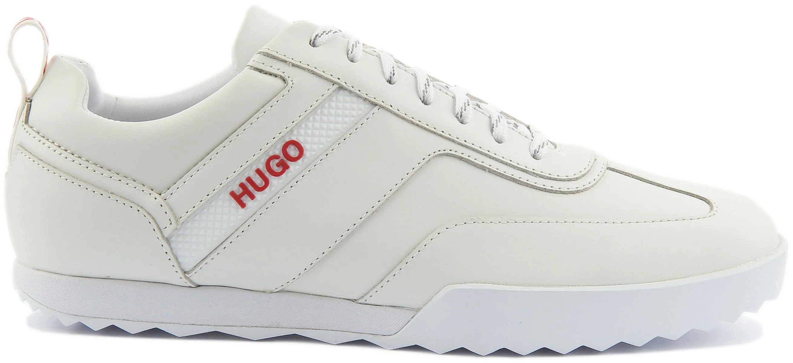 Hugo Matrix Low Top Trainers In White Red For Men