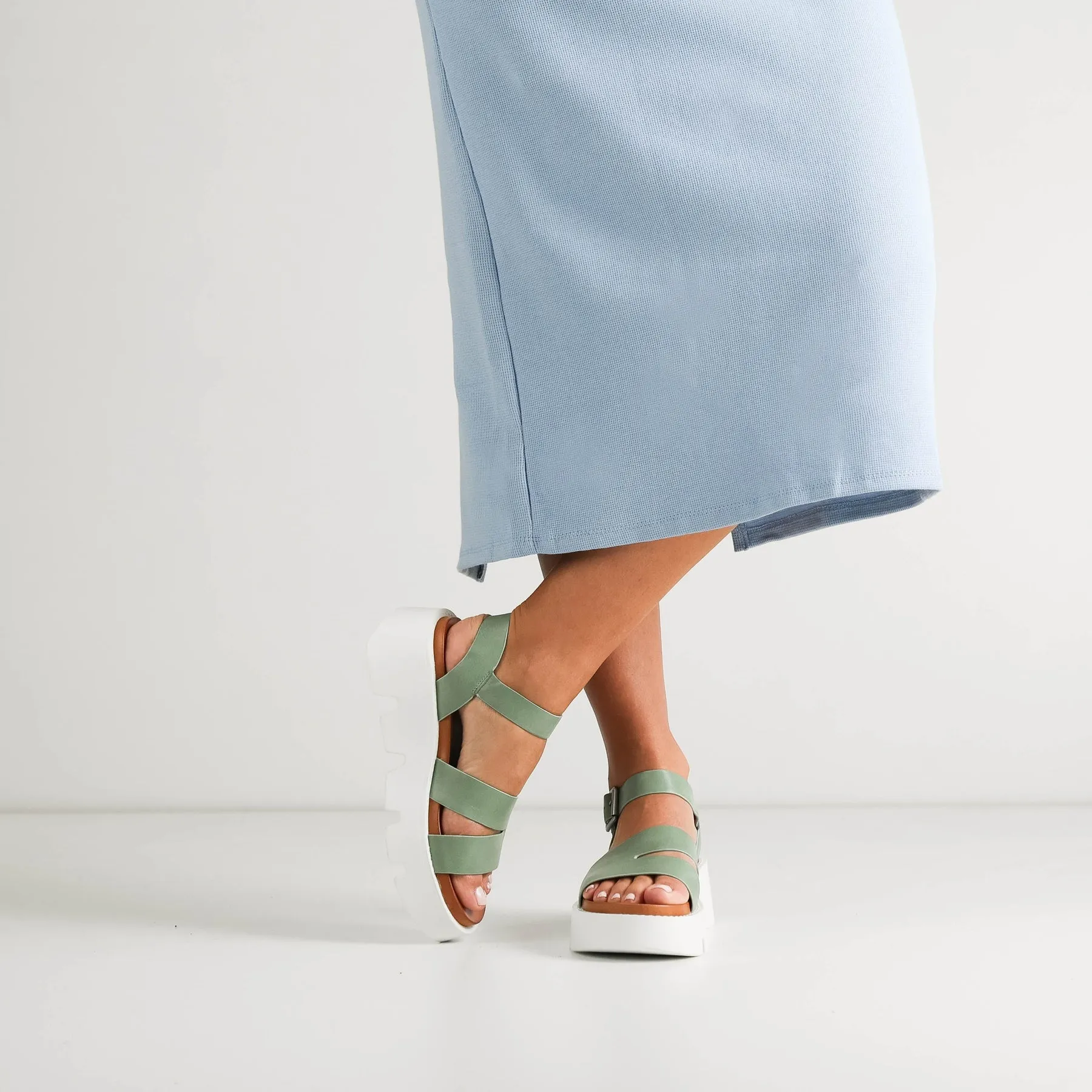 KAILA LEATHER WEDGE SANDALS