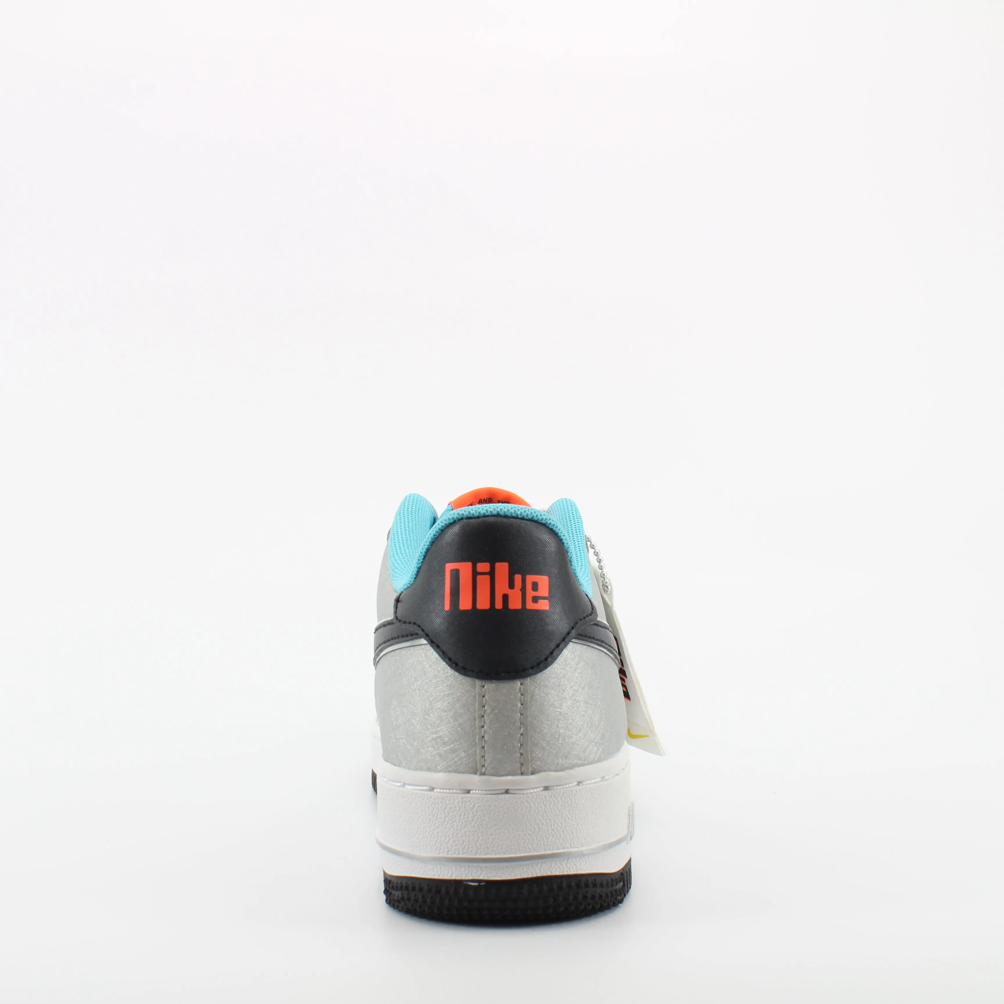 Nike Air Force 1 Silver Synthetic Juniors Lace Up Trainers CW6011 001