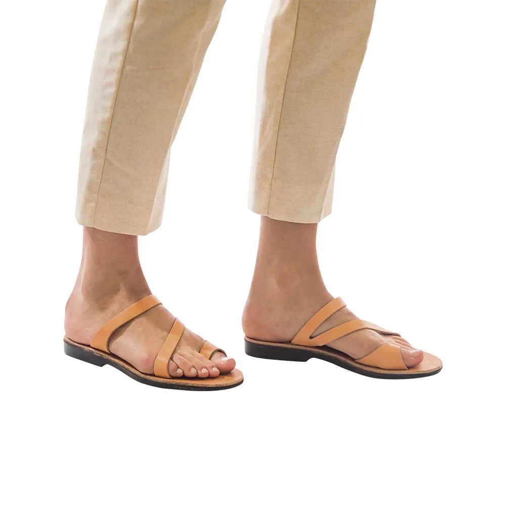 Noah - Leather Slide On Sandal | Tan