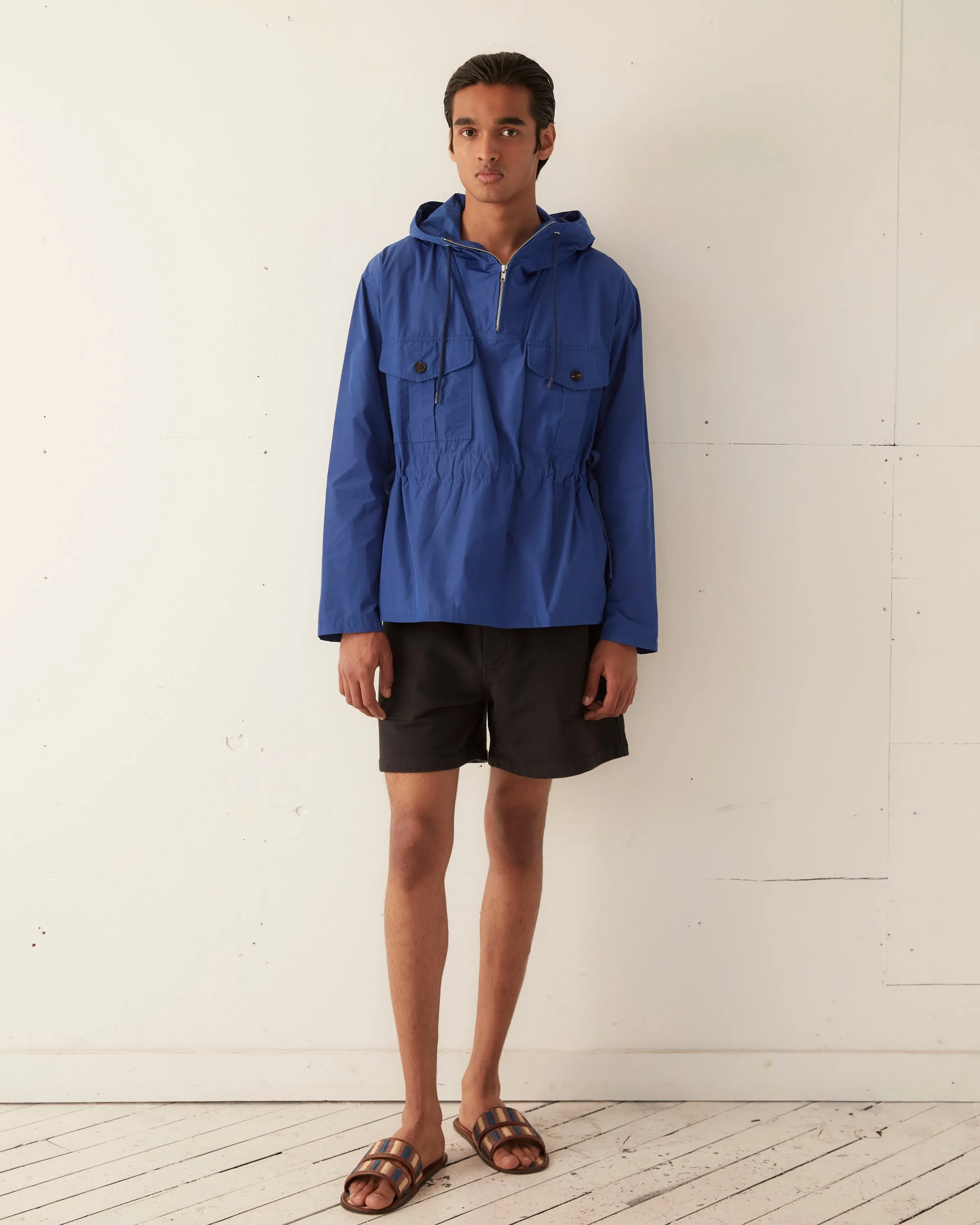 Nylon Tie Anorak - Blue