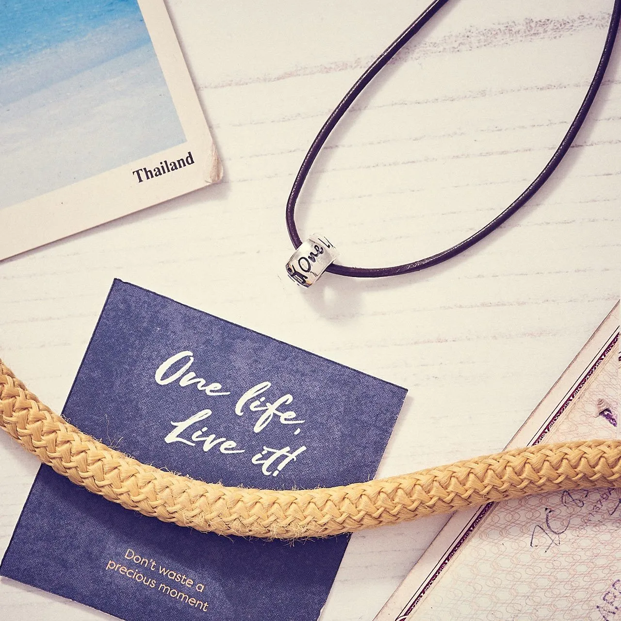 One Life, Live It! Leather or Vegan Cord Necklace
