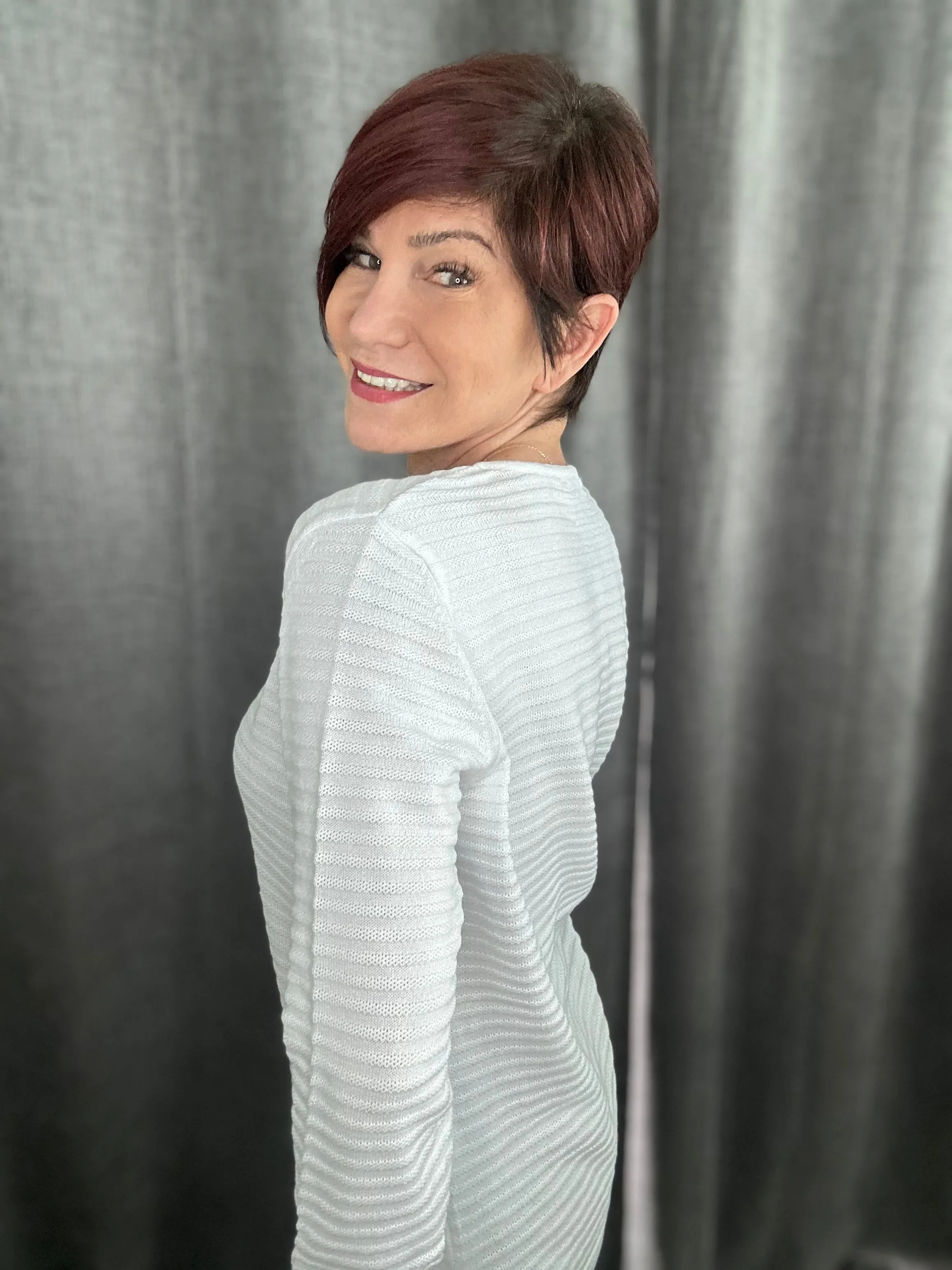 Open V-neck White Sweater