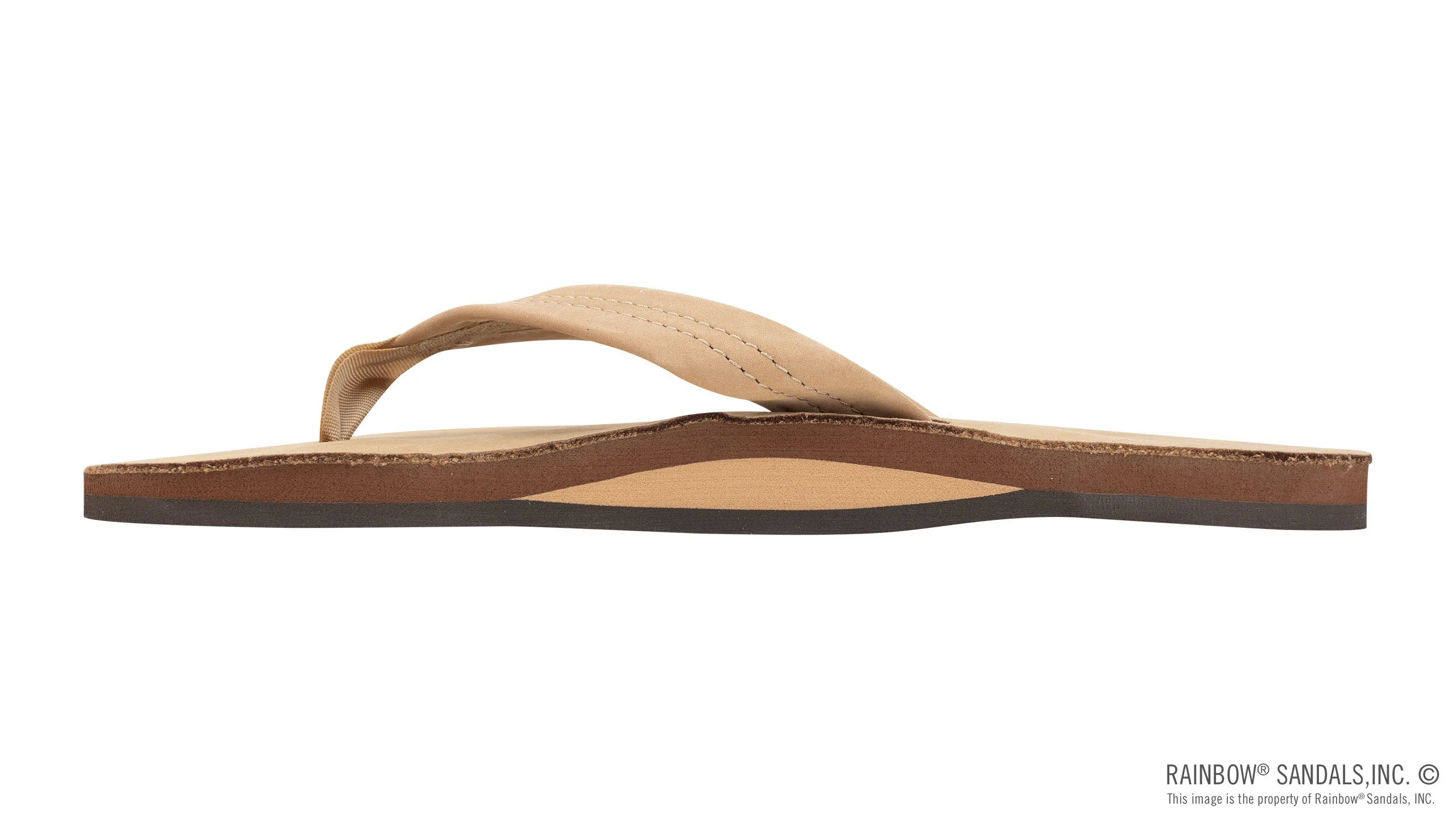 Rainbow Sandals Men's Single Layer Premier Leather with Arch Support 1" Strap - Sierra Brown