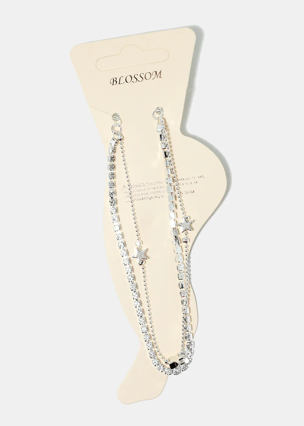 Rhinestone & Star Studded Anklet