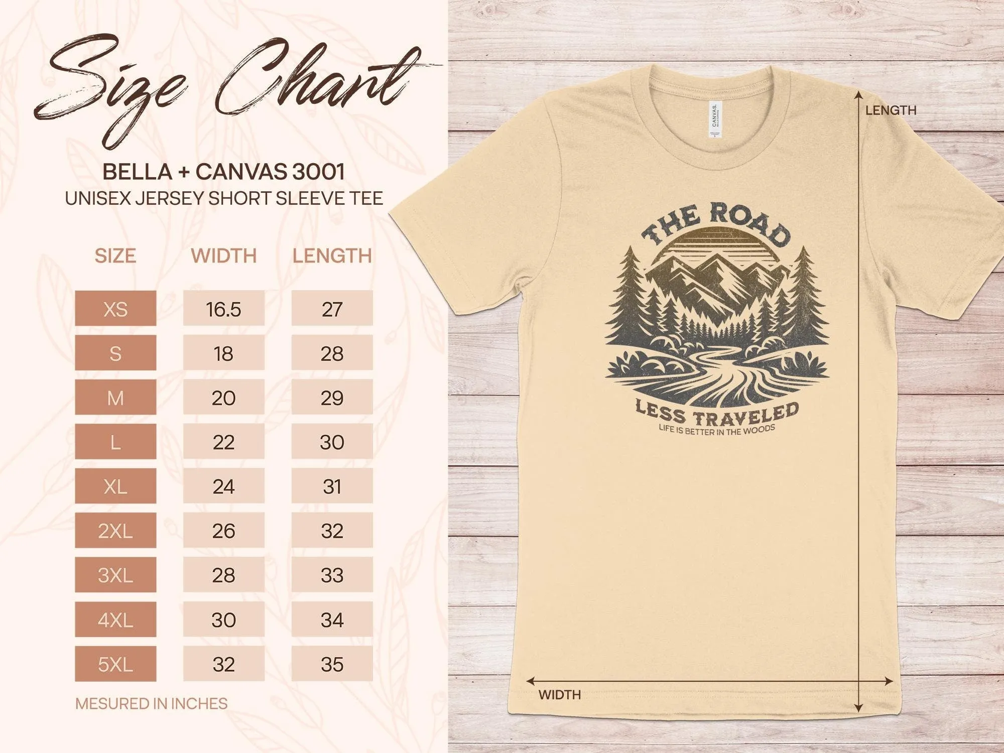 Rustic Mountain Adventure T-Shirt, Nature Hiking Graphic Tee, The Road Less Traveled Shirt, Outdoor Enthusiast Camping Top, Unisex