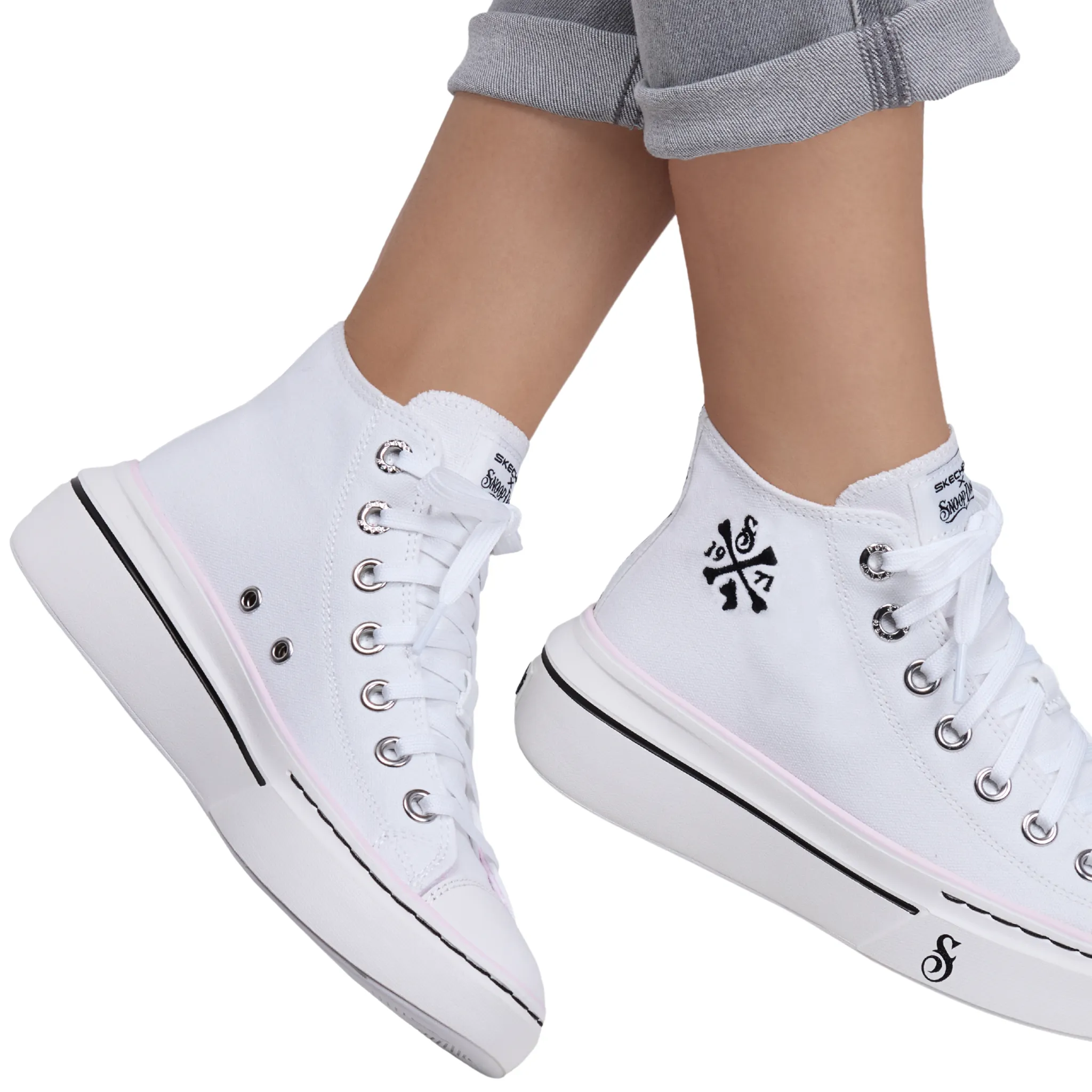 Skechers Women's 186030 Snoop One Doggy Bonez White Casual Shoes