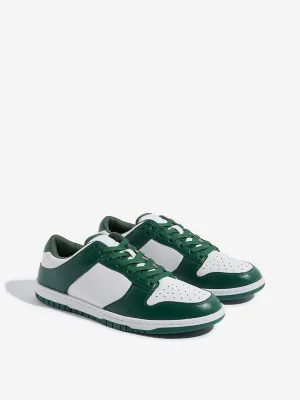 SOLEPLAY Green Colour-Blocked Lace-Up Sneakers